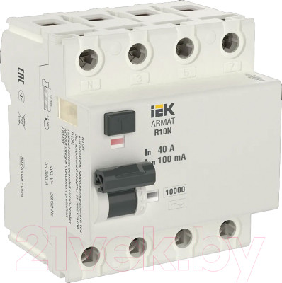 Дифференциальный автомат IEK 4P 40А 100мА тип AC / AR-R10N-4-040C100 - фото 1 - id-p217171659