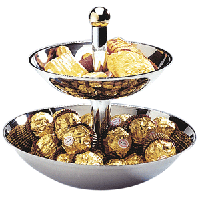 Этажерка д/десерта 2-х ярусная d=16/22см сталь; H=20см; металлич.