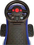 Детская машинка-каталка, толокар RiverToys BMW JY-Z06B (синий/черный) с ручкой-управляшкой, фото 5