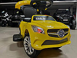 Детская машинка-каталка, толокар RiverToys Mercedes-Benz JY-Z06C (желтый/черный) с ручкой-управляшкой, фото 2