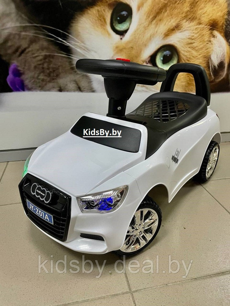 Детская машинка-каталка, толокар RiverToys Audi JY-Z01A (белый) - фото 6 - id-p137552392