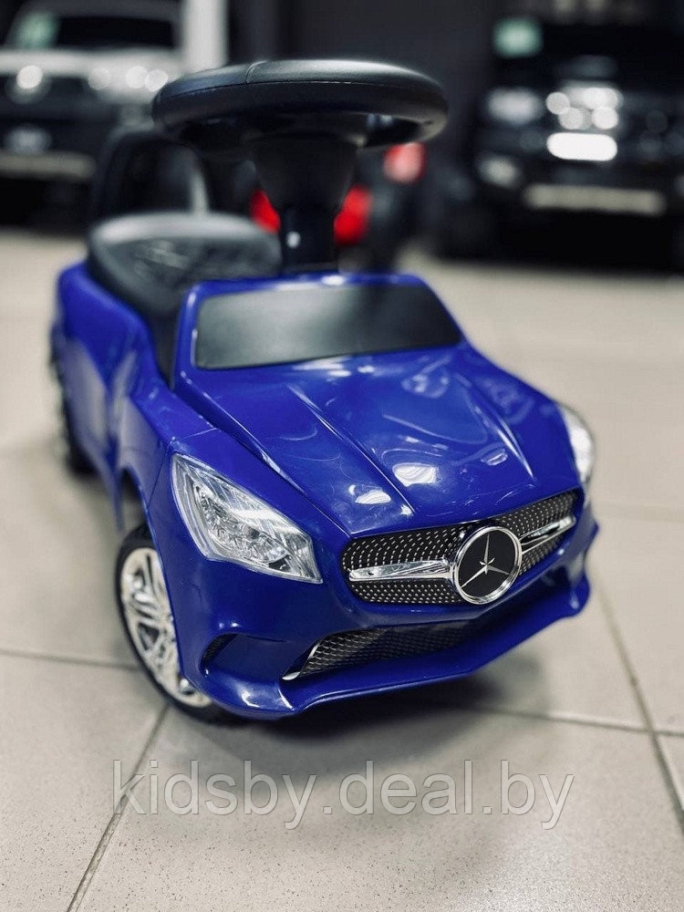 Детская машинка-каталка, толокар RiverToys Mercedes-Benz JY-Z01C (синий/черный) - фото 2 - id-p137552398