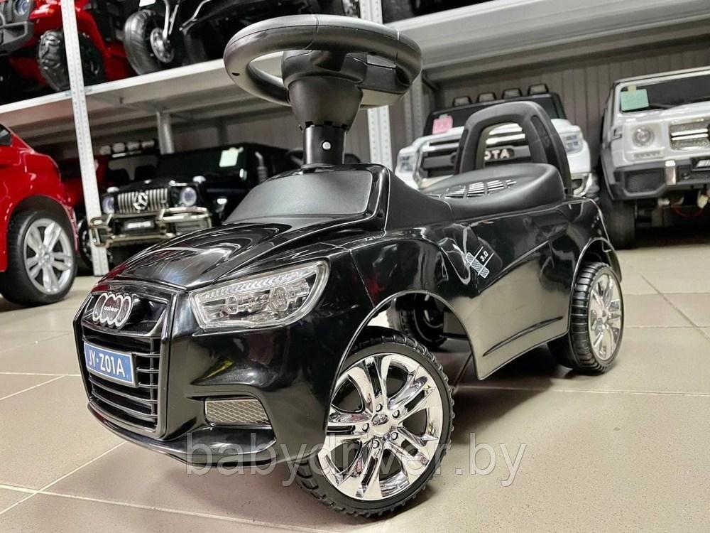 Детская машинка-каталка, толокар RiverToys Audi JY-Z01A (черный) - фото 1 - id-p138729938