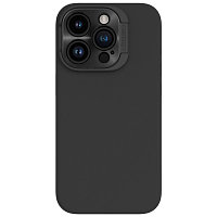 Силиконовая накладка с пластиной Magsafe и защитой камеры Nillkin LensWing Magnetic Silicone Case Черная для