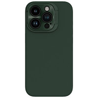 Силиконовая накладка с пластиной Magsafe и защитой камеры Nillkin LensWing Magnetic Silicone Case Зеленая для