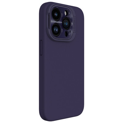 Силиконовая накладка с пластиной Magsafe и защитой камеры Nillkin LensWing Magnetic Silicone Case Фиолетовая - фото 3 - id-p217177393