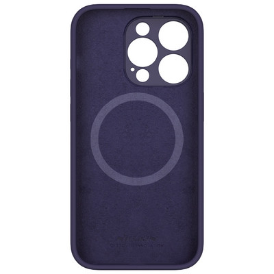 Силиконовая накладка с пластиной Magsafe и защитой камеры Nillkin LensWing Magnetic Silicone Case Фиолетовая - фото 4 - id-p217177393