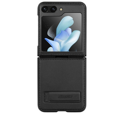 Кожаный чехол Nillkin Qin Pro Plain Leather Case Черный для Samsung Galaxy Z Flip 5 - фото 1 - id-p217177396