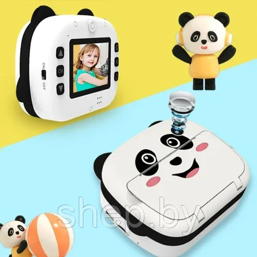 Детский фотоаппарат с печатью Wi-Fi Children Print Camera (мгновенная черно-белая термопечать, Wi-Fi ) - фото 4 - id-p217177528