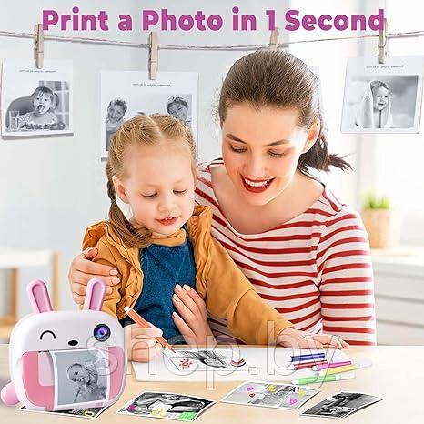 Детский фотоаппарат с печатью Wi-Fi Children Print Camera (мгновенная черно-белая термопечать, Wi-Fi ) - фото 8 - id-p217177638