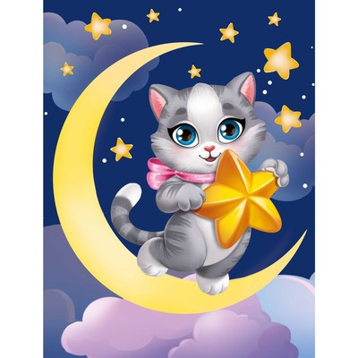 Картина по номерам на холсте с подрамником «Котик со звёздочкой» 30х40 см - фото 1 - id-p216686069