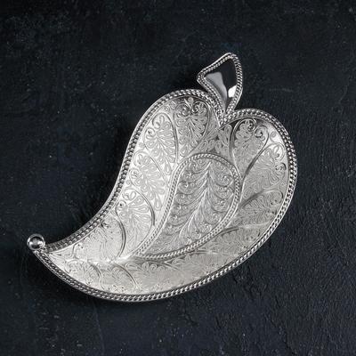 Подставка для фруктов «Лист серебро», 22×12×2,5 см, цвет серебряный - фото 2 - id-p216713271