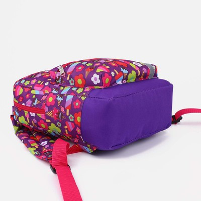 Рюкзак на молнии, наружный карман, светоотражающая полоса, цвет сиреневый - фото 3 - id-p200104643