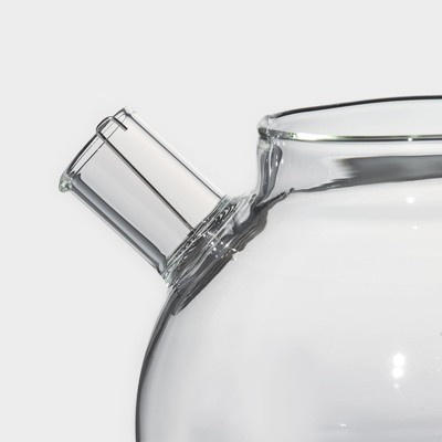 Чайник стеклянный заварочный с бамбуковой крышкой и металлическим фильтром «Эко», 800 мл, 20×13×12 см - фото 3 - id-p216688000