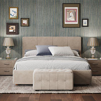 Кровать «Пантеон» без ПМ, 120×190 см, встроенное основание, велюр, цвет велутто 16