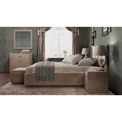 Кровать «Пантеон» без ПМ, 120×200 см, встроенное основание, велюр, цвет велутто 16 - фото 3 - id-p216739375