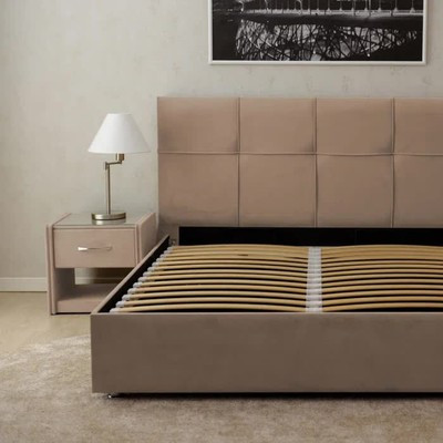 Кровать «Пантеон» без ПМ, 120×200 см, встроенное основание, велюр, цвет велутто 16 - фото 8 - id-p216739375