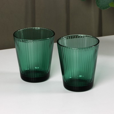 Набор стеклянной посуды «Верде», 5 предметов: 2 стакана 330 мл, 2 тарелки 280 мл, салатник 1,6 л, цвет зелёный - фото 4 - id-p216707563