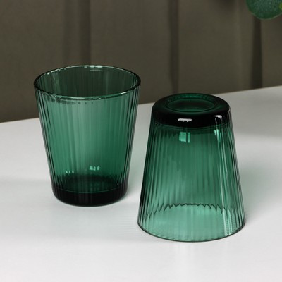 Набор стеклянной посуды «Верде», 5 предметов: 2 стакана 330 мл, 2 тарелки 280 мл, салатник 1,6 л, цвет зелёный - фото 5 - id-p216707563