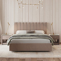 Кровать «Алькасар» без ПМ, 120×190 см, встроенное основание, велюр, цвет велутто 11