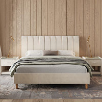 Кровать «Алькасар» без ПМ, 120×190 см, встроенное основание, велюр, цвет велутто 01