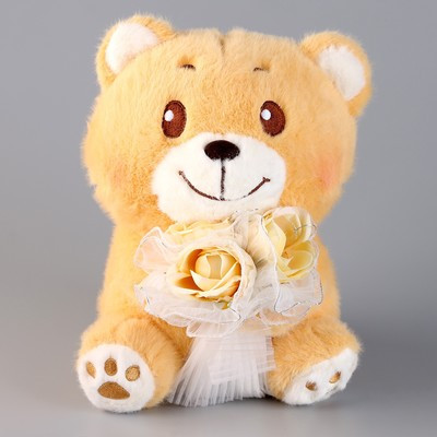 Мягкая игрушка «Медведь с букетом», 25 см, с гирляндой - фото 2 - id-p216667349