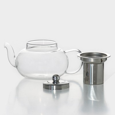 Чайник стеклянный заварочный с металлическим ситом Доляна «Калиопа», 600 мл - фото 3 - id-p216688032