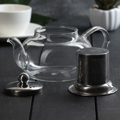 Чайник стеклянный заварочный с металлическим ситом Доляна «Калиопа», 600 мл - фото 6 - id-p216688032