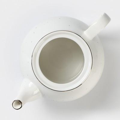 Чайник фарфоровый заварочный Доляна «Млечный путь», 900 мл, цвет белый в крапинку - фото 4 - id-p216688068