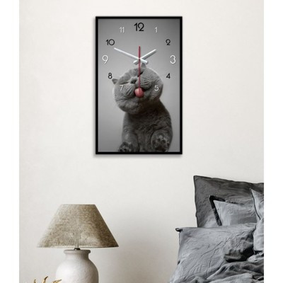 Часы-картина настенные, серия: Интерьер, "Котик", плавный ход, 57 х 35 см, 1 АА - фото 2 - id-p215482885