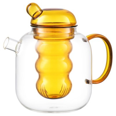 Чайник стеклянный с двумя чашками, цвет жёлтый, 1.2 л - фото 6 - id-p216688101