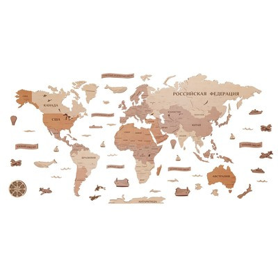 Карта мира, из натурального дерева - фото 3 - id-p216672394