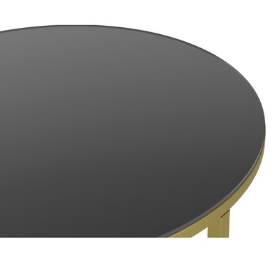 Стол журнальный «Остин Гласс», 450×450×705 мм, цвет чёрная лакобель / золотой каркас - фото 5 - id-p213430352
