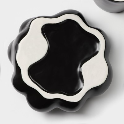 Кофейная пара керамическая «Ромашка», 2 предмета: кружка 260 мл, блюдце d=17 см, цвет чёрный - фото 5 - id-p216688154