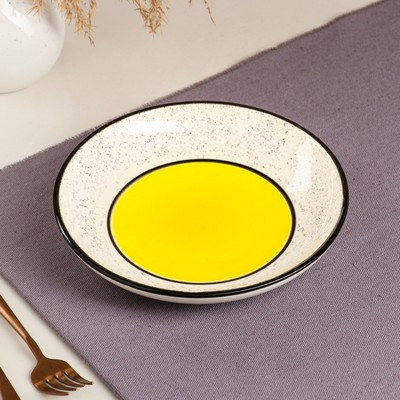 Набор посуды "Алладин", керамика, желтый, 3 предмета: салатник 700 мл, тарелка 20 см, кружка 350 мл, 1 сорт, - фото 4 - id-p216713416