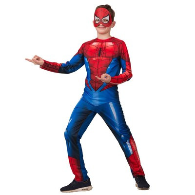 Карнавальный костюм "Человек Паук", куртка, брюки, маска, р.36, рост 146 см - фото 1 - id-p216679035