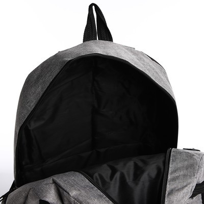 Рюкзак- набор, 27*14*45, 2 отд на молниях, 4 н/кармана, с USB, сумка, пенал, серый - фото 6 - id-p216737609