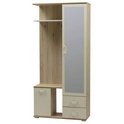 Шкаф комбинированный «Кармен 1», 900×350×1900 мм, зеркало, цвет дуб сонома / белый - фото 2 - id-p206995633