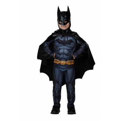 Карнавальный костюм «Бэтмэн» без мускулов, сорочка, брюки, маска, плащ, р. 28, рост 110 см - фото 1 - id-p216679045