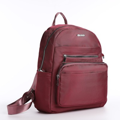 Рюкзак с пеналом, 26*11*35, отд. на молнии 5 н/кармана, бордовый - фото 2 - id-p216737612
