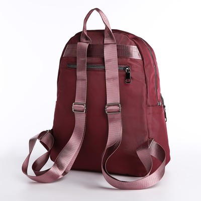 Рюкзак с пеналом, 26*11*35, отд. на молнии 5 н/кармана, бордовый - фото 3 - id-p216737612