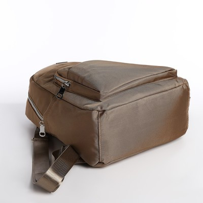 Рюкзак с пеналом, 26*11*35, отд. на молнии 5 н/кармана, бежевый - фото 4 - id-p216737615