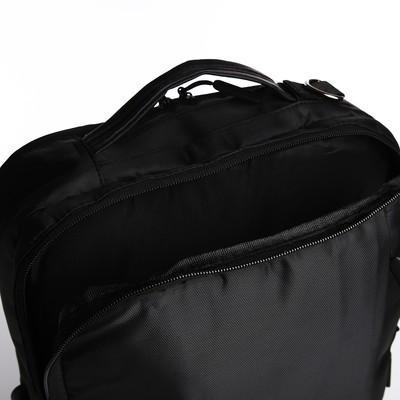 Рюкзак- сумка, 30*8*39, 2 отд на молнии, 2 н/кармана, черный - фото 6 - id-p216737625