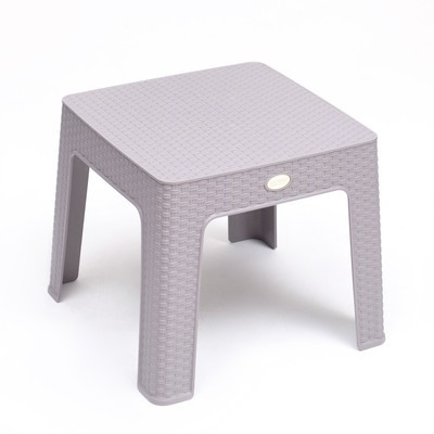 Кофейный столик "Ротанг" 44 х 44 х 41 см, серый - фото 1 - id-p207463161