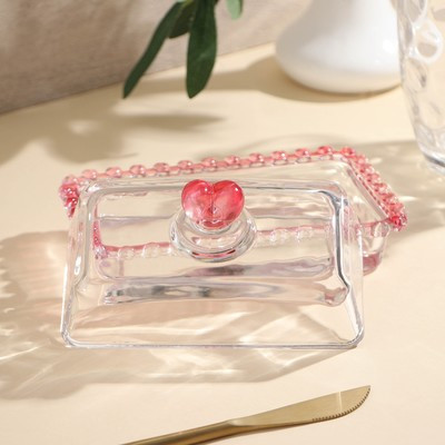Маслёнка стеклянная «Розе», 17×10,5 см - фото 2 - id-p216707727