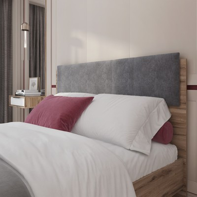 Кровать с мягким элементом «Николь №1.1», 1400×2000 мм, цвет серый/дуб альпийский - фото 2 - id-p213431239
