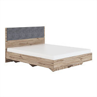 Кровать с мягким элементом «Николь №1.3», 1600×2000 мм, цвет серый/дуб альпийский