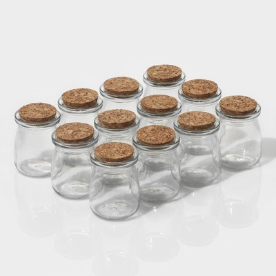 Набор стеклянных баночек для сыпучих продуктов с пробковой крышкой Доляна «Парфе», 100 мл, 5,7×7 см, 12 шт - фото 1 - id-p216707740