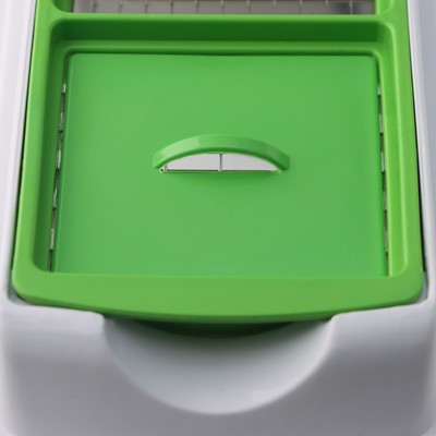 Тёрка с лотком Доляна «Фреш Флеш», 7 насадок, 27×10×12 см, цвет зелёный, белый - фото 6 - id-p216712367