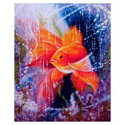 Алмазная мозаика «Золотая рыбка» 30 × 40 см, 35 цветов - фото 1 - id-p216710101